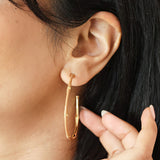 Lisa Angel- Brown Enamel Bamboo Style Hoop Earrings