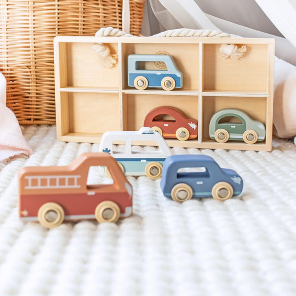 Car Display Case with 6 Vehicles