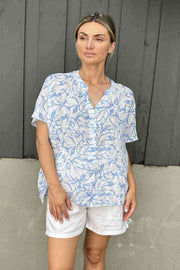 Worthier the Label -Cary sheer top-Blue