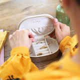 Embroidered Flowers Oval Jewellery Box