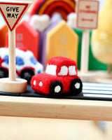 Tara Treasures- Felt Red Car Toy