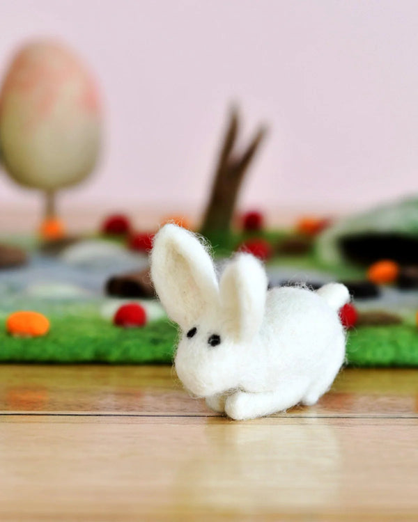 Tara Treasures-Felt Mint white Rabbit Toy