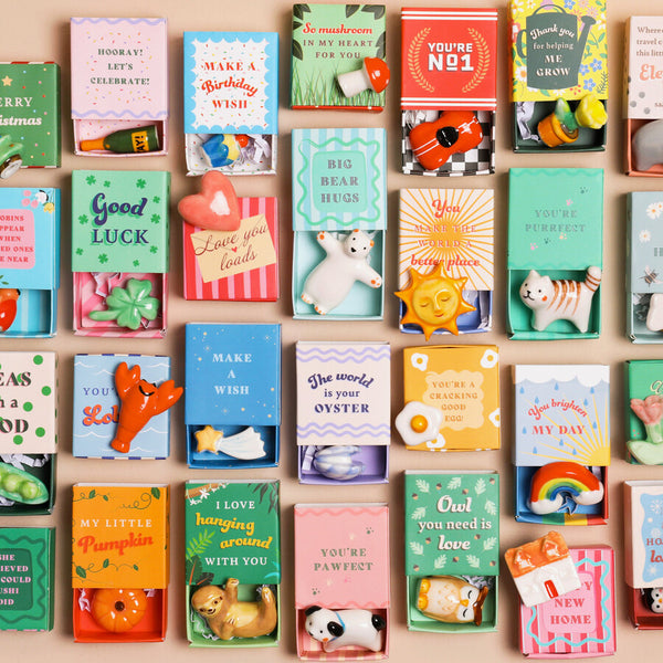 Tiny Matchbox Ceramic Sunshine Token