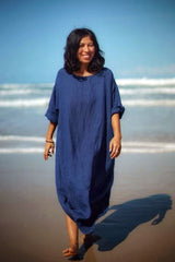 Italian linen scallop dress