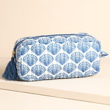 Small Navy Scallop Shell Make Up Bag