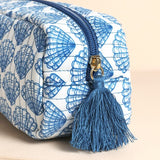 Small Navy Scallop Shell Make Up Bag