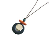 Double Pendant Necklace Rust