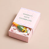 Tiny Matchbox Ceramic Champagne Token