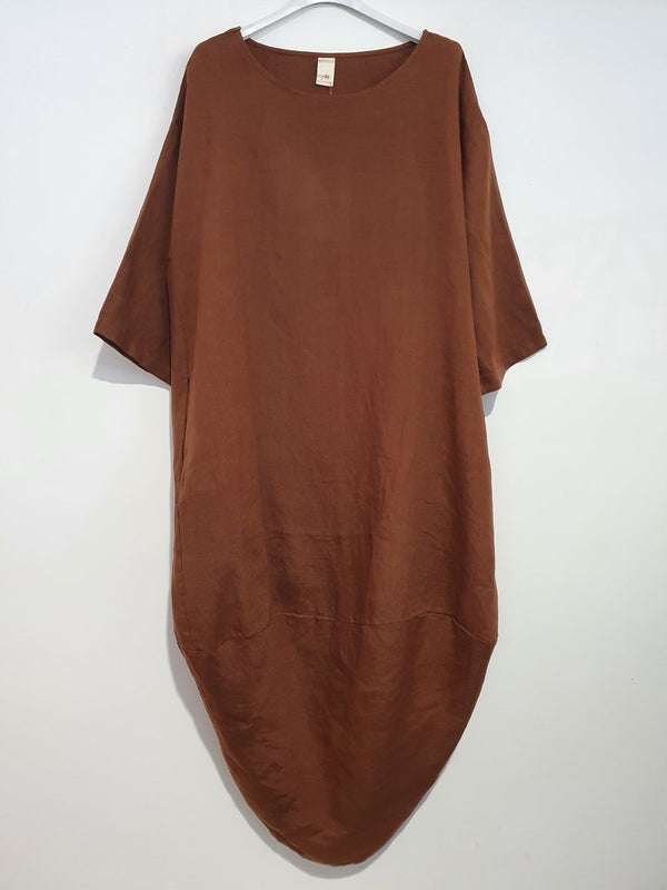 Montaigne- Linen- Scallop- Dress