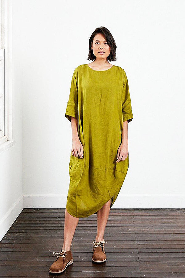 Montaigne- Linen- Scallop- Dress