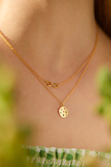 Estella Bartlett- Rainbow CZ Coin Necklace Gold Plated | Multi