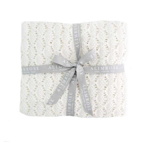 Alimrose Organic Heritage Knit Baby Blanket - Ivory