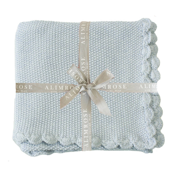 Mini Moss Stitch Blanket Powder Blue