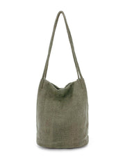 Trifine Natural Long Handled Bag Green