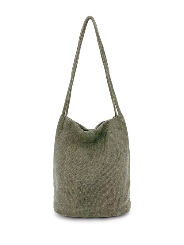 Natural Long Handled Bag Khaki
