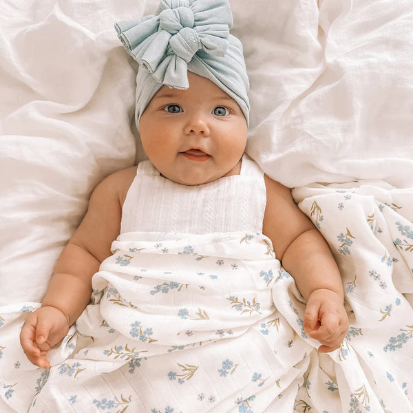 Fox & Fallow-Forget-Me-Not Organic Muslin Wrap Swaddle