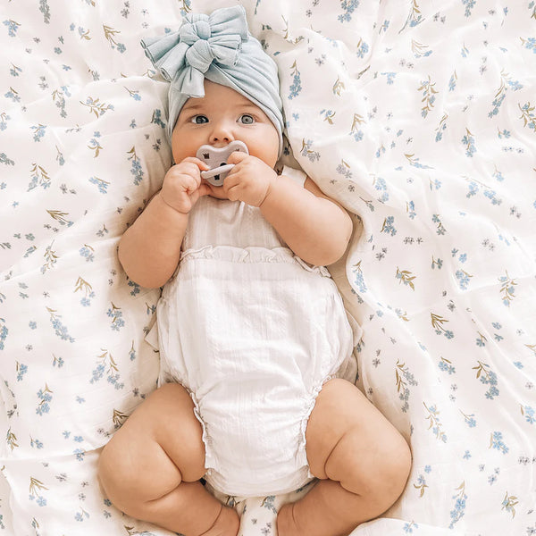 Fox & Fallow-Forget-Me-Not Organic Muslin Wrap Swaddle