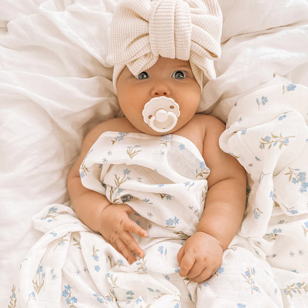 Fox & Fallow-Forget-Me-Not Organic Muslin Wrap Swaddle