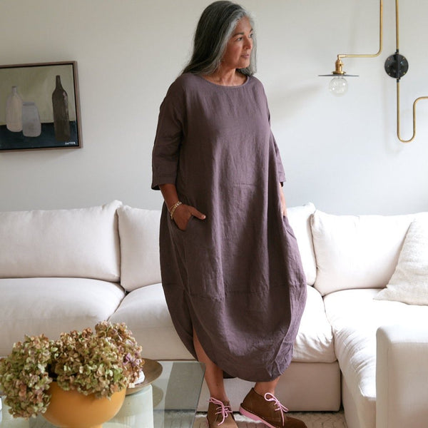 Montaigne- Linen- Scallop- Dress