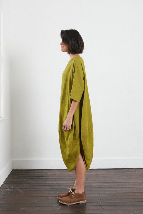 Montaigne- Linen- Scallop- Dress