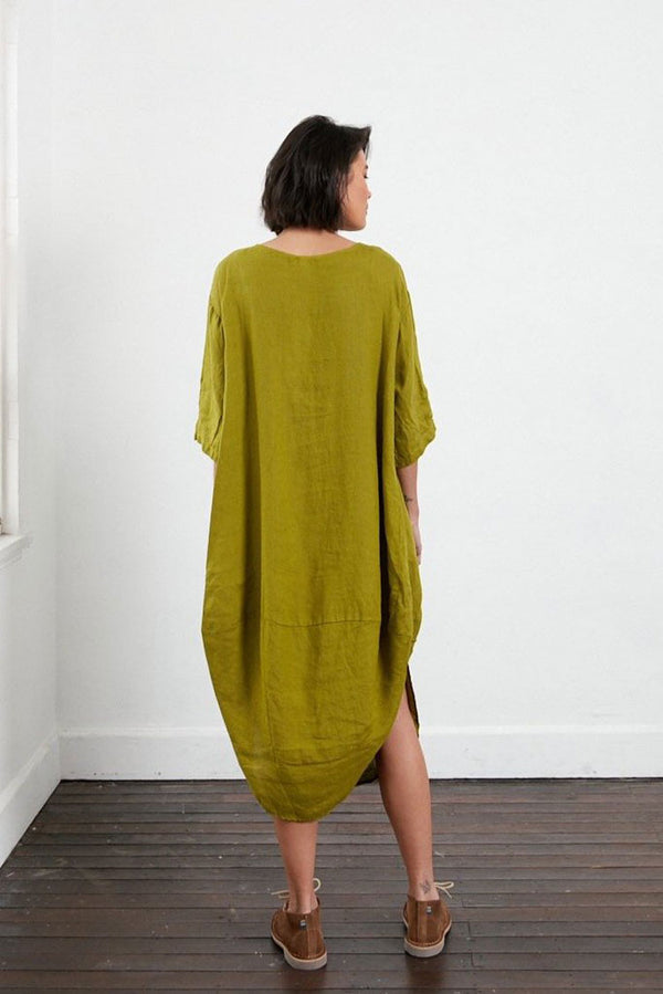 Montaigne- Linen- Scallop- Dress