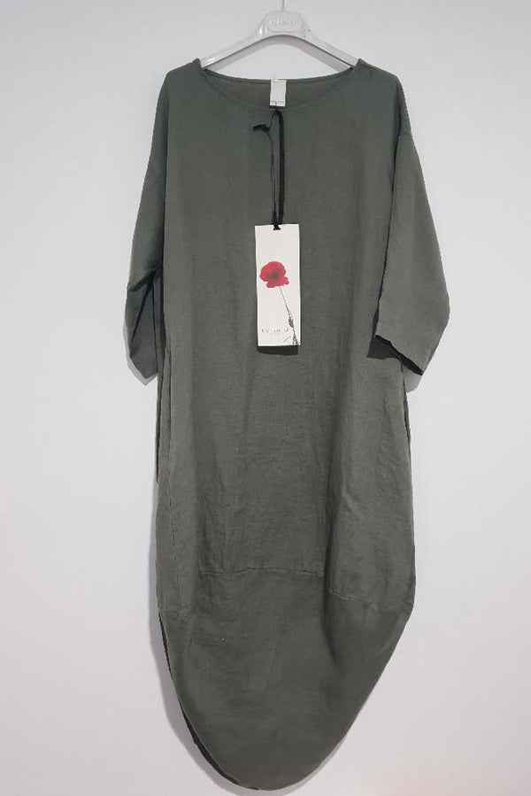 Montaigne- Linen- Scallop- Dress