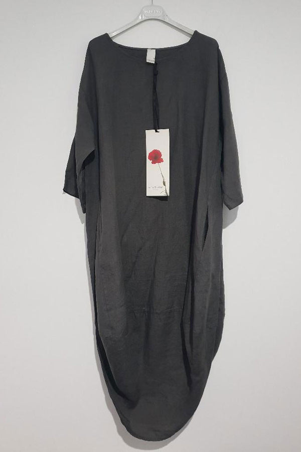Montaigne- Linen- Scallop- Dress