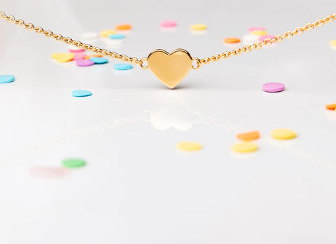 My Little Silver Glossy Hearts Bracelet - Yellow Gold