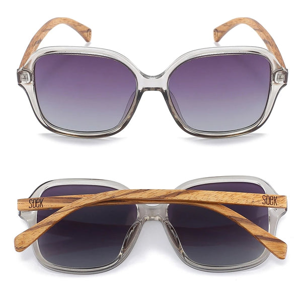 SOEK SCARLETT GREY MIST Grey Lens l Walnut Wood Arms