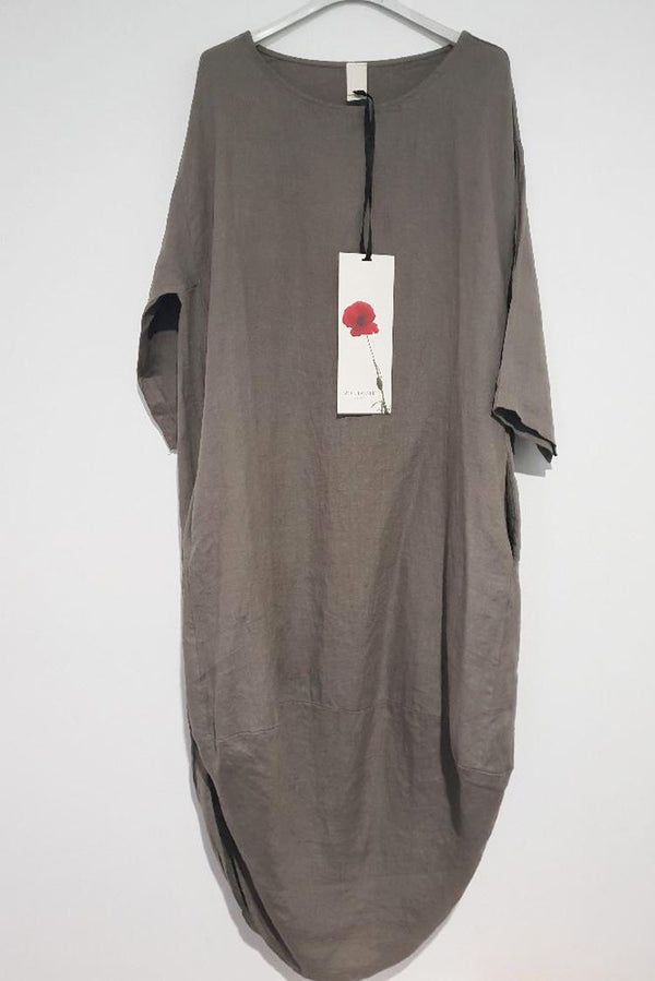 Montaigne- Linen- Scallop- Dress