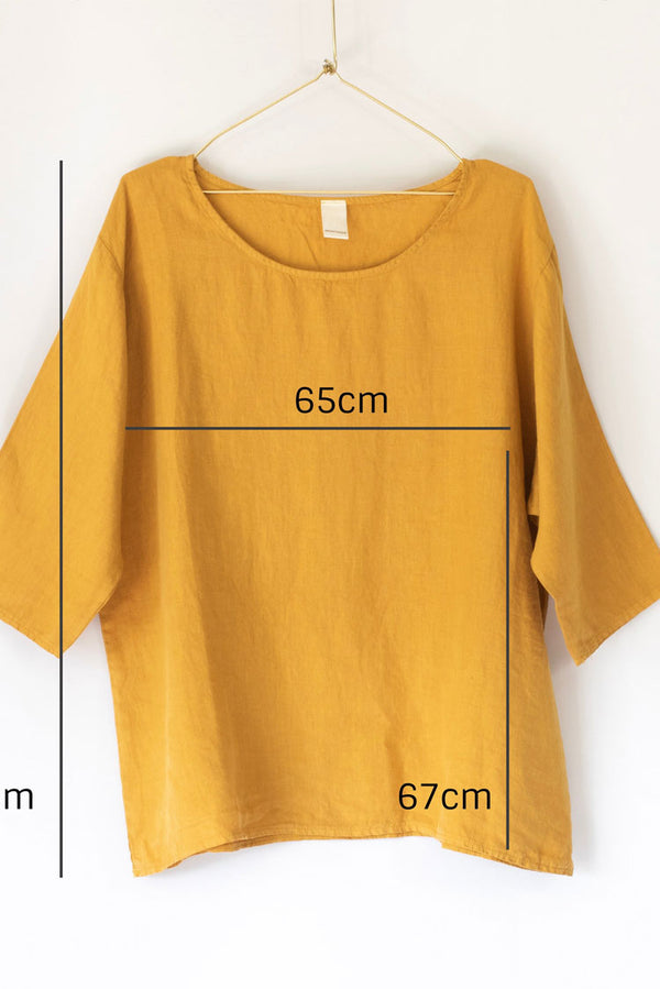 Loose linen 3/4 sleeve top