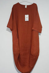 Montaigne- Linen- Scallop- Dress