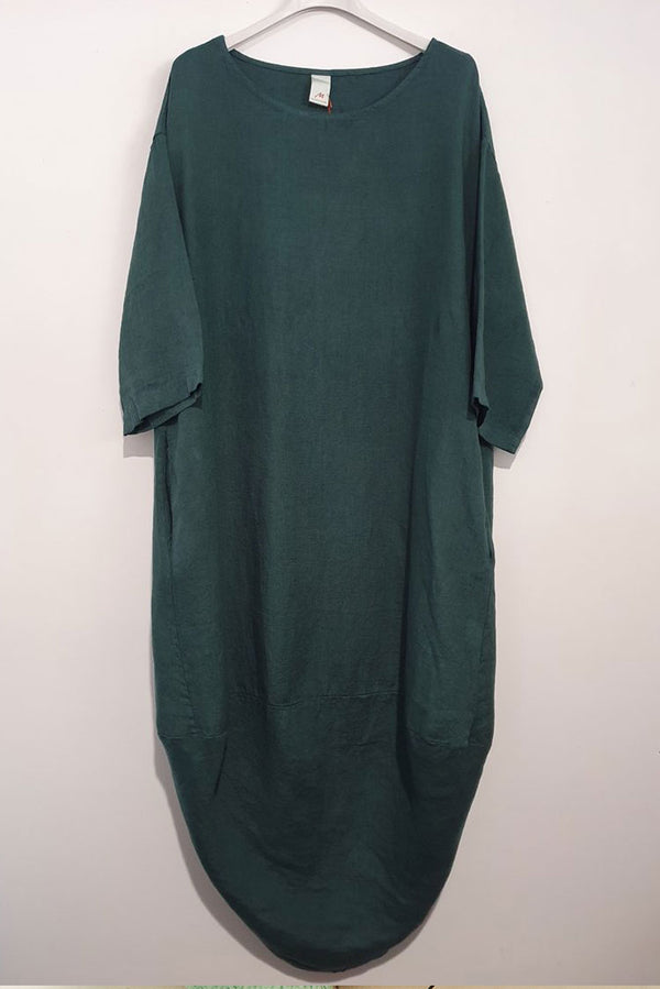 Montaigne- Linen- Scallop- Dress