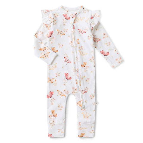 Butterfly Organic Romper with Frill