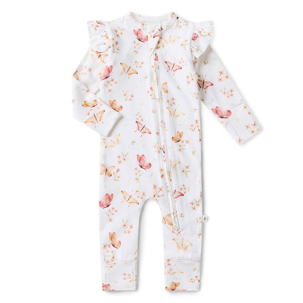 Butterfly Organic Romper with Frill