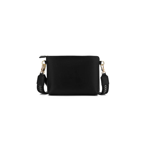 Maggie Black 3 Compartment Crossbody Bag