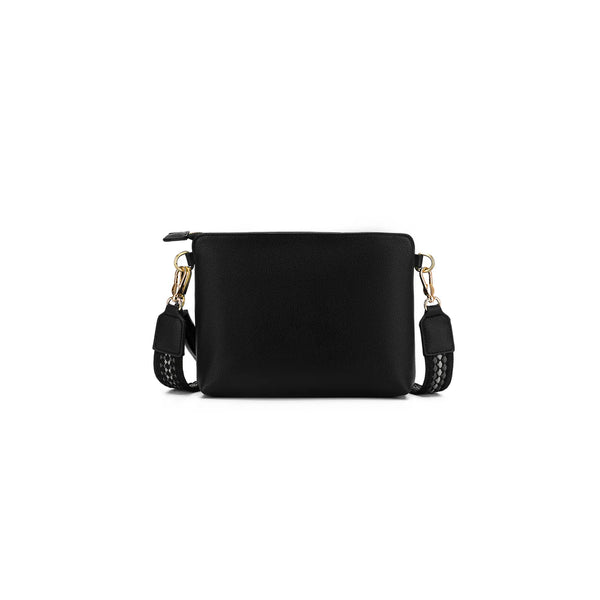 Maggie Black 3 Compartment Crossbody Bag