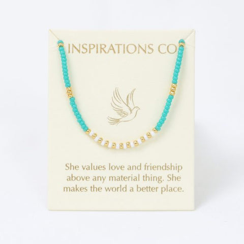 Inspiration Necklace Aqua, White and Gold