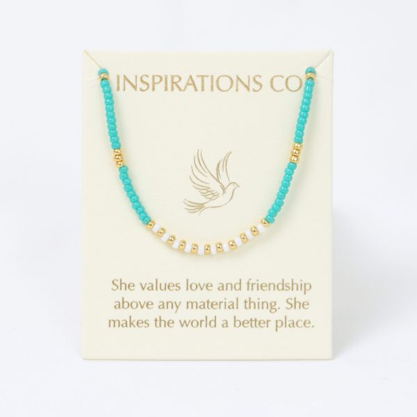 Inspiration Necklace Aqua, White and Gold