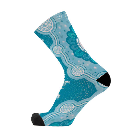 Red Fox Socks-Swimming Turtle Family