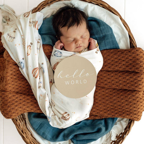 Up & Away Organic Jersey Wrap & Beanie Set
