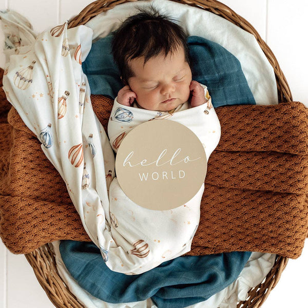 Up & Away Organic Jersey Wrap & Beanie Set