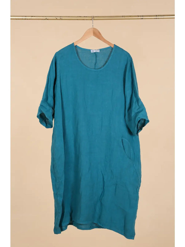 Round Neck Linen Dress