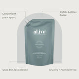 al.ive body-1 LTR WASH REFILL - KAFFIR LIME & GREEN TEA