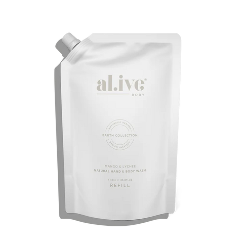 al.ive body Hand & Body -1 Ltr Wash Refill - Mango & Lychee