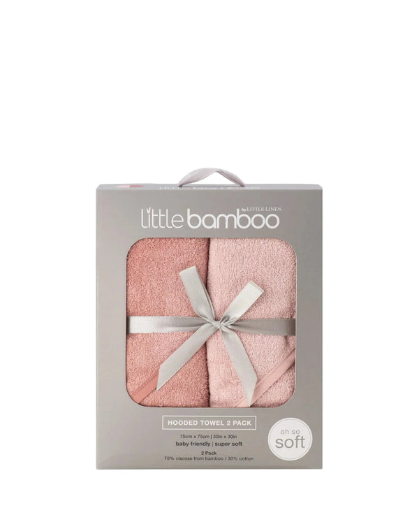 Baby Hooded Towels 2PK - Dusty Rose