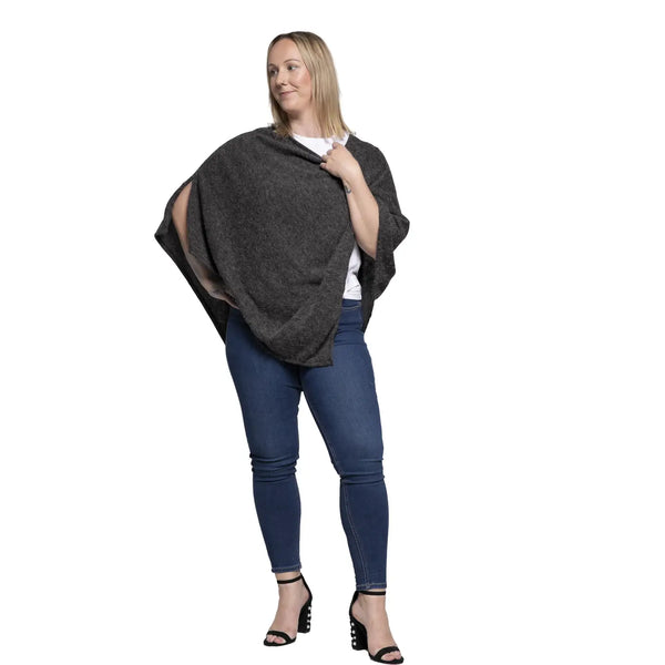 Pearl Poncho-Charcoal
