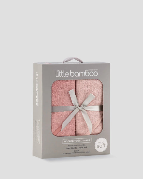 Baby Hooded Towels 2PK - Dusty Rose