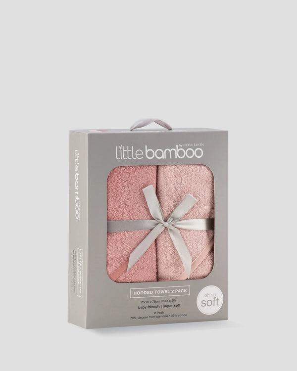 Baby Hooded Towels 2PK - Dusty Rose