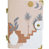 Patterned notebook with decorative elements on a white background